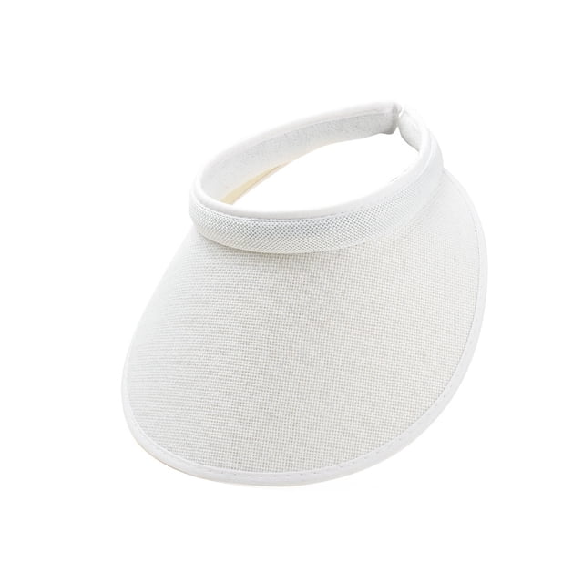 Sonducket Sombreros para el sol Protección Clip-On Gorras Visera de lino Ajustable Grandes aleros Parte vacía Color sólido Regalo deportivo Sombreros blanco Sonducket AP010232-03