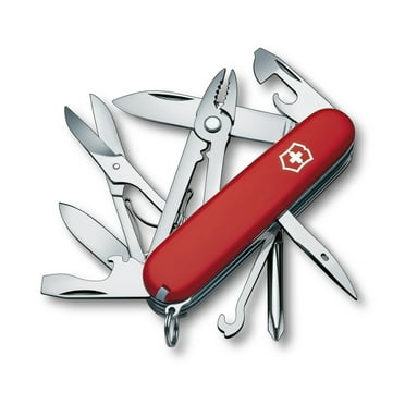 Victorinox Deluxe Tinker Swiss Army Knife 17 Function Swiss Made Pocket Knife With 2 Blades (Large and Small), Can Opener and Wire Cutters - Red