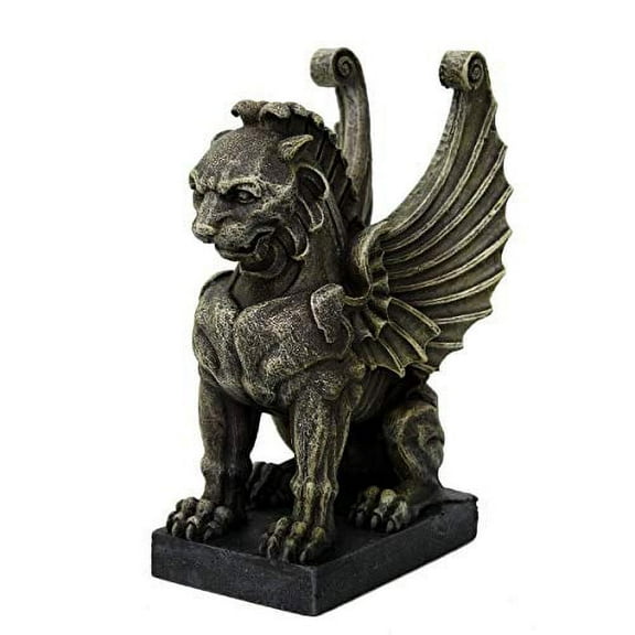 Ebros Gift Winged Lion Gargoyle Home Decorative Resin Figurine 6.25" Height