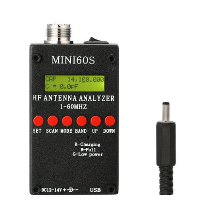 Mini60S 1-60MHz HF ANT SWR Antenna Analyzer Meter with BT Android APP PC Software for Ham Radio