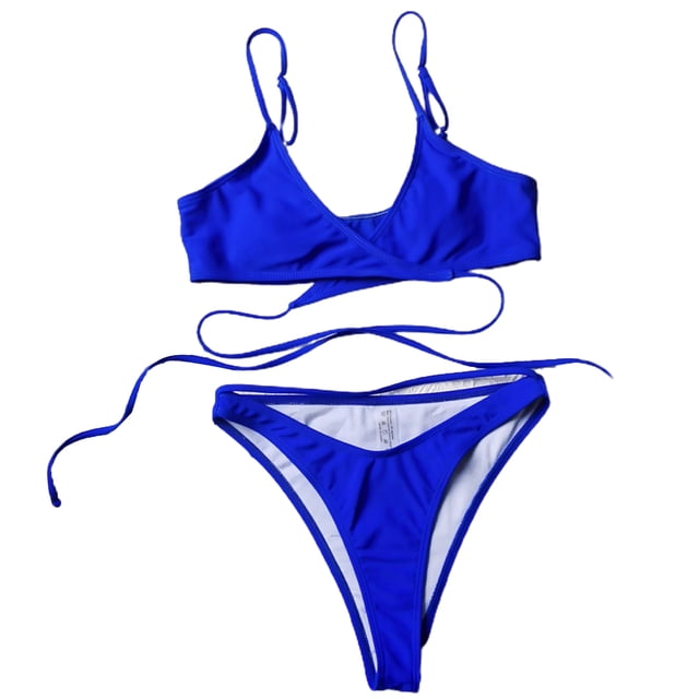 Traje De Baño Sin Aros Traje De Baño Ropa De Playa Vendaje Mujer Bikini Triángulo Vendaje Split Bikini Con Almohadilla Para El Pecho Para Playa Piscina Verano Mujer Yuarrent OD010458-02