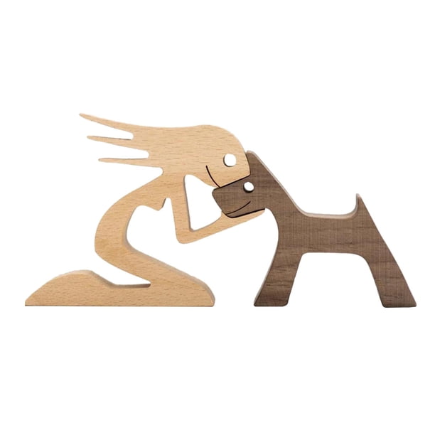 Cute Puppy People estatua ornamental figurita coleccionable Arte Artístico para casa sala de decoración de porche Escritorio de Oficina 245x12x12 CM Macarena Estatua de resina de lobo