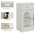 thumbnail image 5 of Heynemo Buffet Cabinet with Storage, 55.1" Large Sideboard Buffet Cabinet, Modern Kitchen Cabinet Display Cabinet with 2 Drawers and 4 Doors, Wood Coffee Bar Cabinet for Kitchen Dining Room, White, 5 of 6