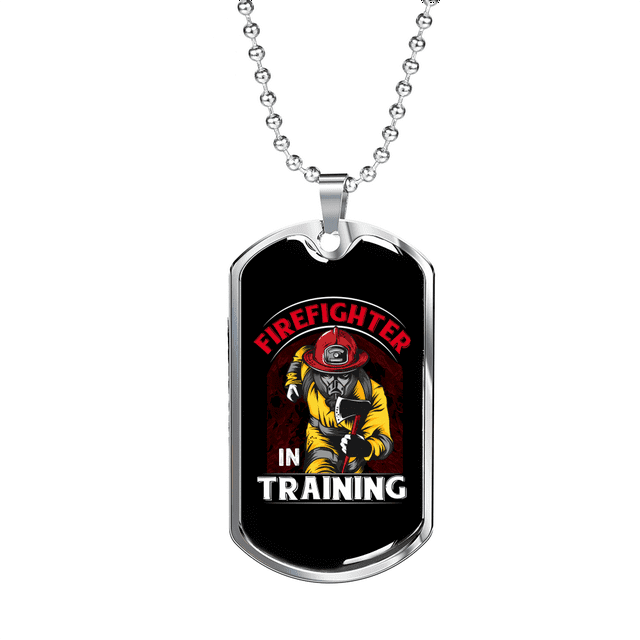 Pompier en Formation Collier en Acier Inoxydable Ou en or 18 Carats Chien Tag 24" Chaîne