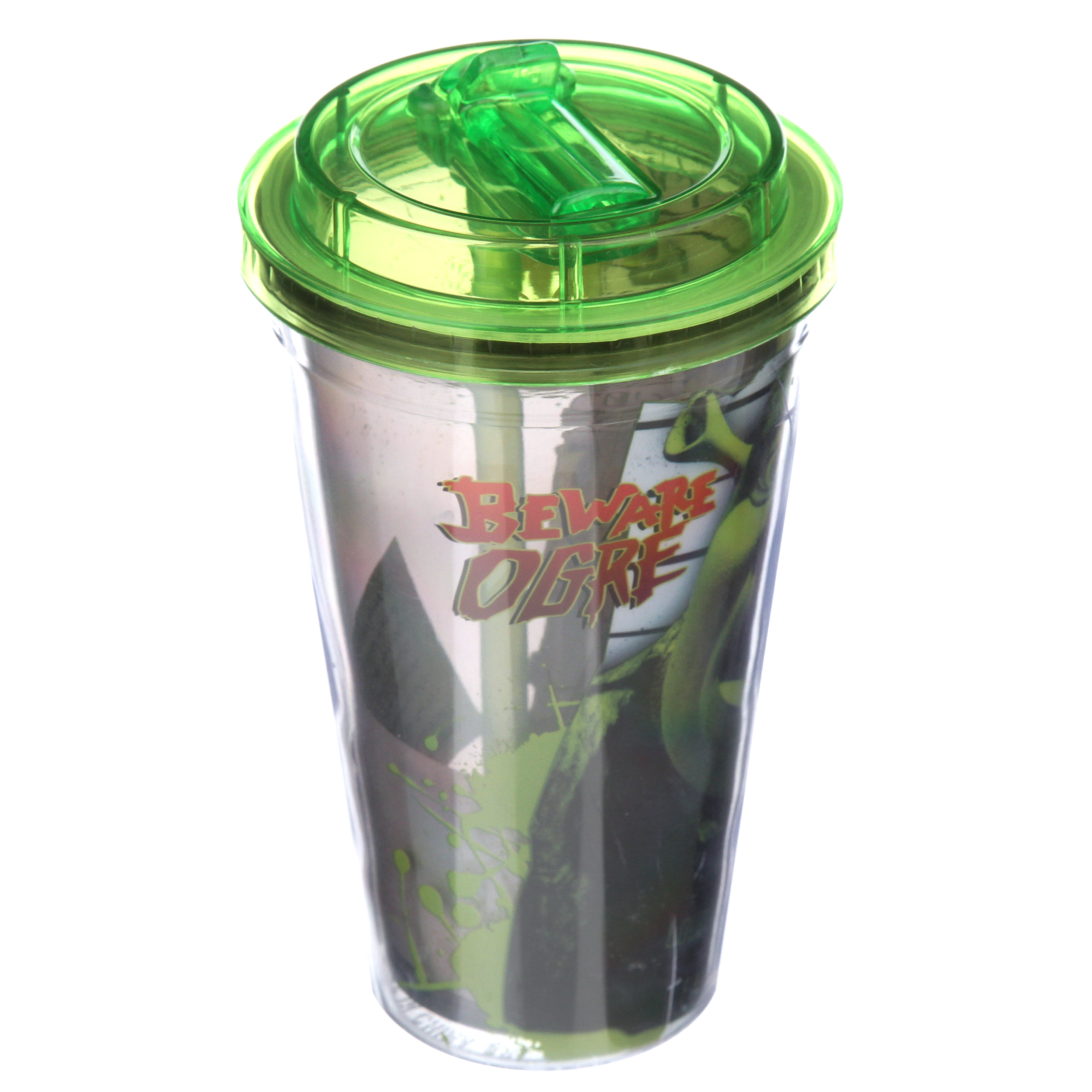 Shrek Plastic Flip Straw Cold Cup