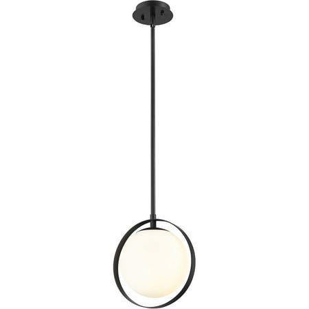 

Matte Black Tone Finish Mini Pendants 8 Wide Matte Opal Glass Shade Steel Material Medium 1 Light Fixture