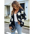 thumbnail image 6 of Women'S Floral Print Cardigan Long Sleeve Open Front Button Down V Neck Knitted Sweaters, 6 of 8