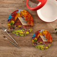 thumbnail image 2 of SKYSONIC 2 pcs Autumn Country Landscape Pot Holders Trivets, Heat Resistant Trivets,Oil Painting Horse Cotton Thread Weave Mats for Hot Pads Pans Pot Bowl Teapot, 2 of 7
