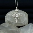 thumbnail image 2 of Lotus Unalome Necklace Yoga Necklace For Women Simple Modern Style Jewelry Gift--Silver-Product code 32682 Silver, 2 of 2