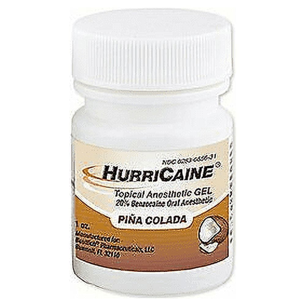 HurriCaine Pina Colada Flavored Oral Topical Anesthetic 20% Gel Jar, 1 oz