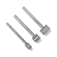 thumbnail image 1 of 3Pcs Prong Punch Tool Set, Spacing Punch Tool Set for Leather Craft with Steel Punch, Leather Puncher Lacing Stitching Chisel DIY Leather Craft Hole Punching, 1 of 7