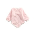 thumbnail image 2 of Qiylii Baby Winter Plush Rompers, O-Neck Long-Sleeves Solid Color Jumpsuit, 2 of 8