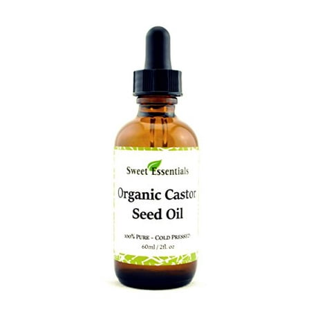 Premium Organic Castor Seed Oil | Imported From India | Hexane Free | Various Sizes | Excellent For Hair Growth | Eyebrow - Eyelashes | Skin Moisturizing (2 fl oz Glass Bottle w/ Glass (Best Bhringraj Hair Oil In India)