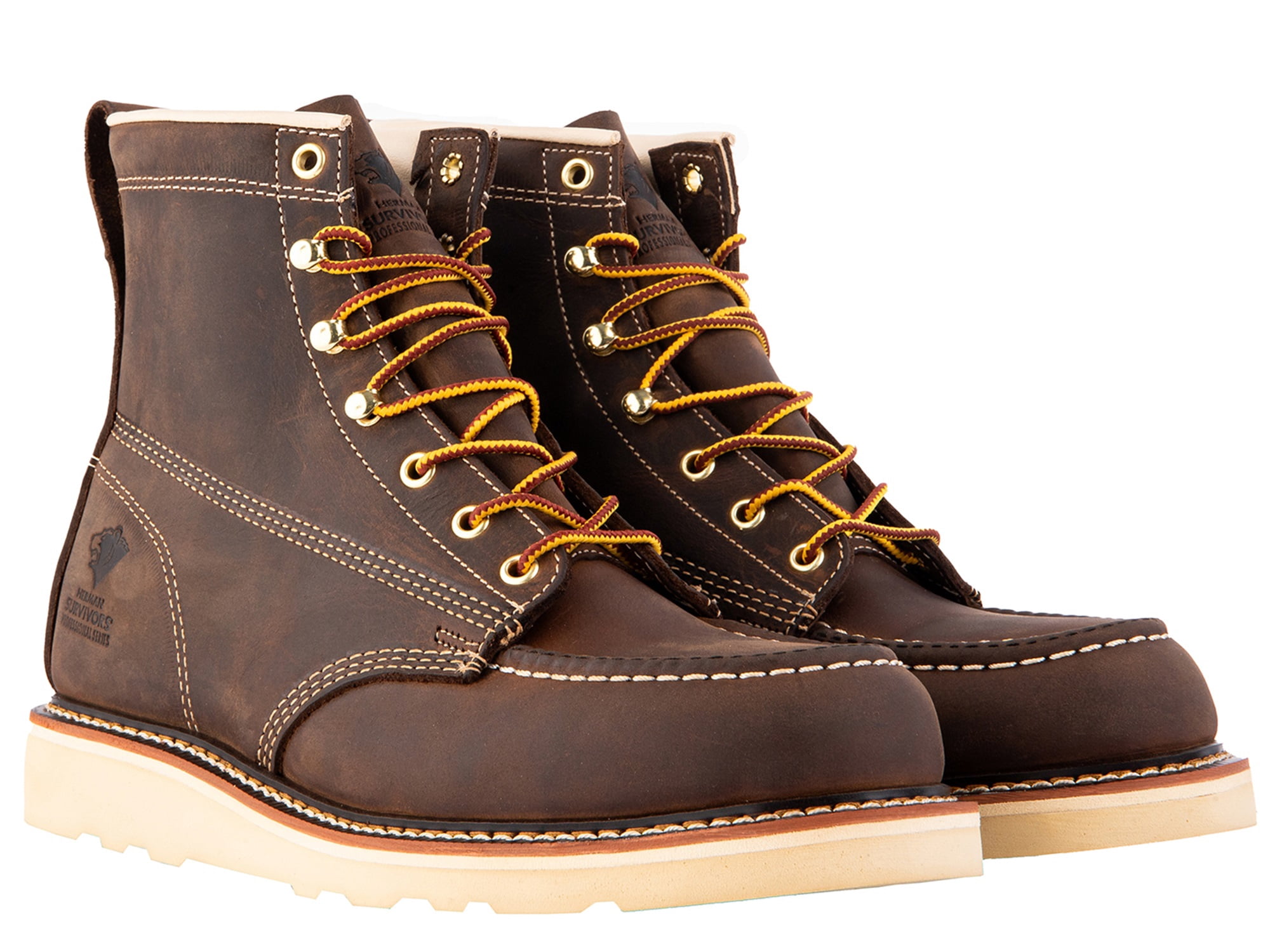 Herman Survivors Professional Men's Soft Toe Full Grain Leather Backhaul Brown Work Boots