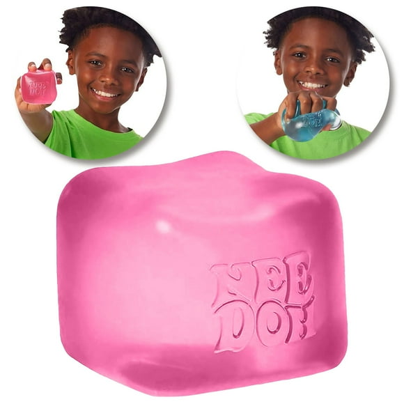 Stress Cube Squishy Stress Balls Squishy Fidget Toys for Relaxation Sensory Fidget Toy Fidget Ice Cubes-Square Shape with Filling in pink