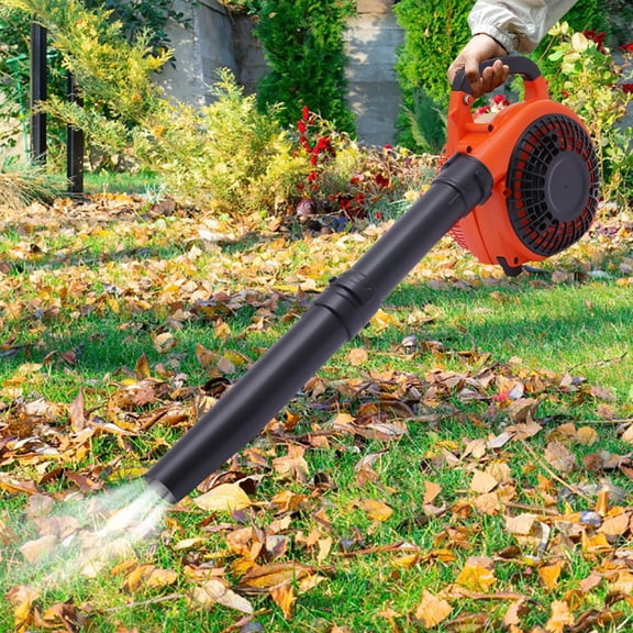 Gas Powered Handheld Leaf Blower, 2-Stroke 750W Lightweight Gas Blower, High Velocity Airflow for Leaves, Snow & Debris, Easy Start, Low Noise, Portable Outdoor Yard & Garden Cleaner
