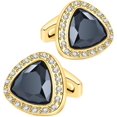 thumbnail image 1 of Guangzhoushicwz Gemelos de cristal negro para hombre Gemelos elegantes para hombre para fiesta de bodas Regalo único, 1 of 5
