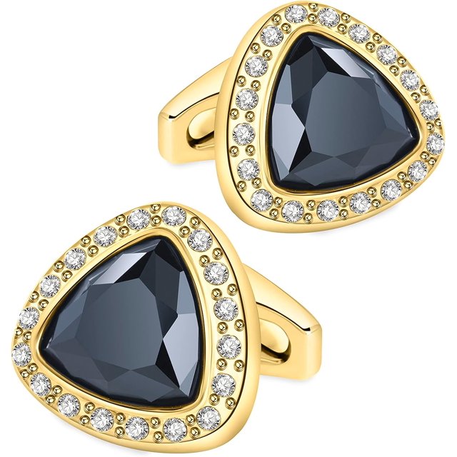 Guangzhoushicwz Gemelos de cristal negro para hombre Gemelos elegantes para hombre para fiesta de bodas Regalo único