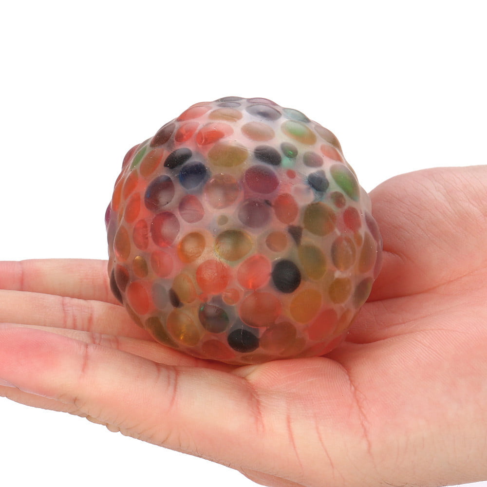 Stress Relief Spongy Rainbow Ball Toy Squeezable Stress Squishy Toy 2.4 inch 