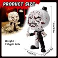 thumbnail image 4 of Estatua de terror, figura de payaso, figura de acción de película de terror, decoración, escultura de busto de payaso asesino, colección espeluznante de Halloween para el hogar, jardín, oficina, decor, 4 of 7
