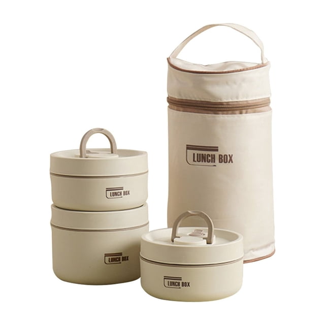 Uanit - Juego de loncheras térmicas portátiles, apilables, de acero inoxidable, para comida caliente, a prueba de fugas, con bolsa y cuchara, para hombres y mujeres, ideal para picnic.