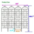 thumbnail image 5 of DUOSONG 4 Pack Metal Garden Trellis 86.7" X 19.7" Rustproof Trellis For Climbing Plants Outdoor Flower Support Black Black Iron Garden & Outdoor Garden Supplies Garden Arch & Trellis, 5 of 18