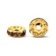 thumbnail image 4 of Brass Grade A Rhinestone Spacer Beads Golden Plated Rondelle Nickel Free Lt.Col.Topaz 10x4mm Hole: 2mm, 4 of 4
