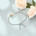 thumbnail image 4 of Cremation Jewelry Rose Flower Urn Bracelet for Ashes for Women Memorial Adjustable Ashes Link Bracelet, 4 of 7