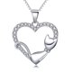 thumbnail image 1 of Collares de plata de ley para mujer, Collar con colgante en forma de corazón con circonita cúbica plateada (sin cadena) Collares de plata de ley para mujer,, 1 of 5