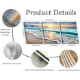 thumbnail image 2 of Ocean Decor - Beach Bathroom Decor Wall Art for Living Room Beach Decorations for Home Pictures for Bedroom Wall Decor Canvas Seascape Paintings Deep Blue Sea Wave Sunset Modern 3 Panels, 2 of 6
