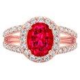 thumbnail image 7 of Solitaire with Accents Engagement Ring for Women - 2.6ct Simulated Pink Tourmaline in 14K Rose Gold Promise Ring, 7 of 7