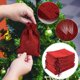 thumbnail image 1 of 50pcs Burgundy Linen Drawstring Bags Christmas Gift Packaging Imitation Linen Bags Christmas Gift Bags Christmas Advent Calendar, 1 of 9