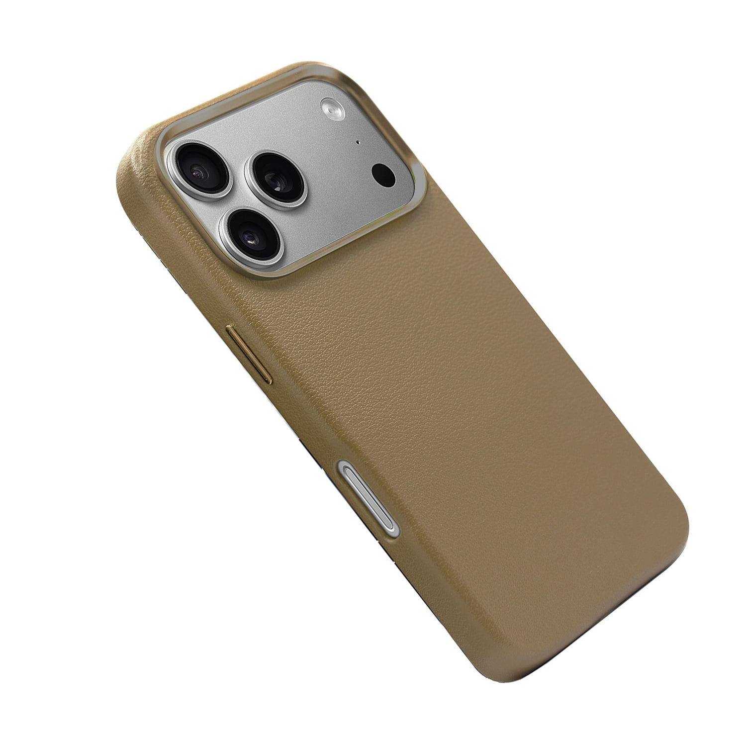 Elegant Leather Magnetic Charging Case for iPhone 17 Pro Max - Light Brown