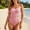 Pink, variant on Swimming Women Swimwear Piece High Waist Tight Fit Shaped Design with Border and Backless Style for Moms Beachwear and Poolwear Brown M