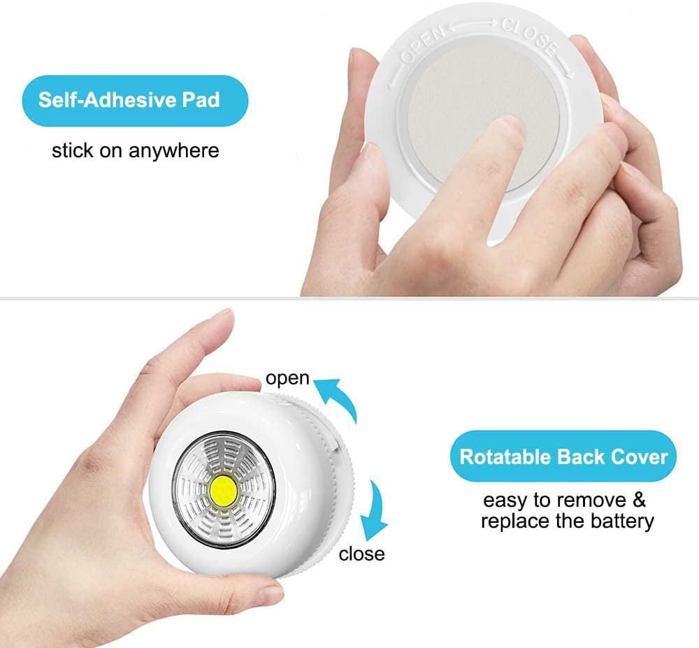 Buy Tap Lights Battery Powered, 5 Pack LED Push Button Lights Battery