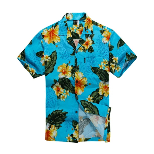 Hawaii Hangover - Hawaiian Shirt Aloha Shirt in Turquoise with Orange ...