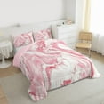 thumbnail image 3 of Homewish Fluid Art Bedding Comforter Set,Ink Painting Aesthetic Twin Comforter Sets,Pink White Bedding Set For Girls Kids,Super Cozy Room Decor Reversible,2-Piece, 3 of 8