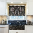 thumbnail image 5 of Yayeee Kitchen Curtains Tier Pair Light Filtering 27"x24" Rod Pocket Short Cafe Window Panel, Dark Flowers Pattern, 5 of 7