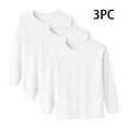 thumbnail image 2 of Kilaqueen 3 PC Girls Boys Modal Tops Long-Sleeve Crew Neck Shirts Solid Color Casual Comfy Soft Basic Top, 2 of 8