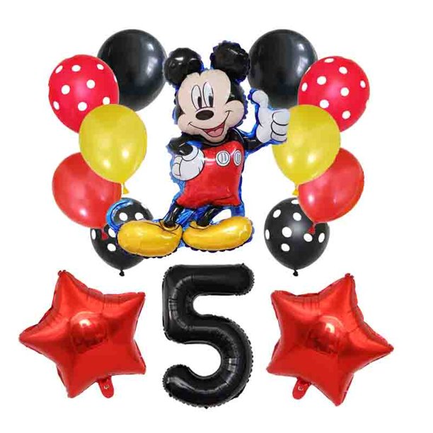 Red Mickey Mouse Theme Birthday Party Paper Cup Plate Straws Flags Blowout Tablecloth Disposable Tableware Baby Shower Supplies Gao Jinjia LED