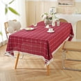 thumbnail image 1 of Nvzi Nuevo mantel de mesa de comedor de tela rectangular a cuadros de color sólido, resistente al agua y al polvo, mantel decorativo para mesa de comedor y mesa de café (rojo, 260 * 140 cm), 1 of 5