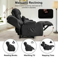 thumbnail image 3 of IPKIG Loveseat Recliner Sofa, Double Manual Recliner RVs Sofa with Storage Console, Side Pockets Cup Holder, Wingback Loveseat Reclining Couch for Living Room, Bedroom, RVs, Black, 3 of 7
