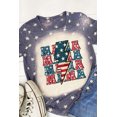 thumbnail image 2 of ABPHQTO Camiseta gráfica con estampado de estrellas y relámpagos de la bandera estadounidense MAMA azul para mujer, 2 of 5