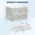 thumbnail image 2 of 24" Bathroom Vanity with Sink, Floating Bathroom Vanity with Ceramic Basin, 2 Large Storage Drawers with Gold Metal Handle, Modern Wall Mounted Bathroom Cabinet with Sink, Grey, 2 of 6