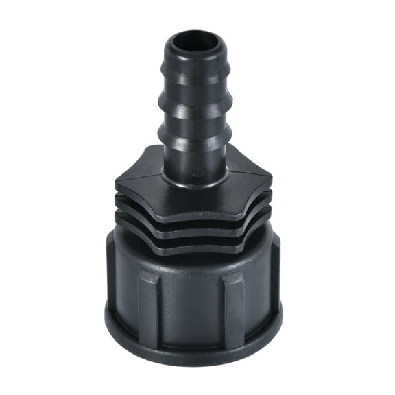 Unique Bargains ABS Hose Barb Fittings Coupler, 12mm Barb x G3/4 Female Thread, Black