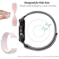 thumbnail image 2 of Kids Smart Watch Band Replacement, 20mm Breathable Nylon Watch Band with Quick Release Pins, Adjustable Watch Strap Compatible with Samsung Galaxy Watch Active, Garmin, Huawei Watch, Pearl Pink, 2 of 4