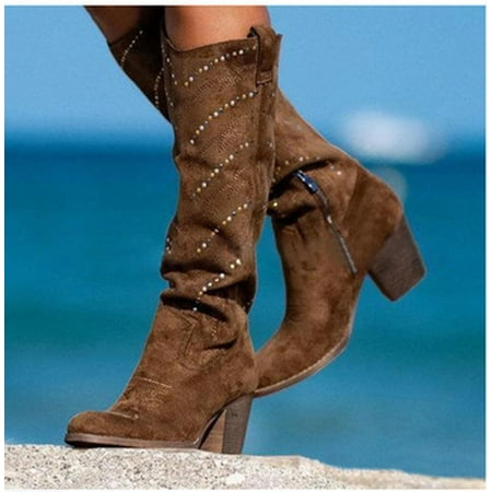 

symoid Womens Boots- Ladies Boots Winter Warm Boots Rhinestone Plus Boots Shoes Brown 41