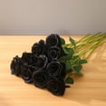 12pcs Simulation Black Rose Bouquet Halloween Horror Gothic Style Dark
