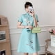 thumbnail image 4 of Vestido con estampado retro de estilo nacional mejorado de talla grande, nuevo diseño de moda suelto de verano, cheongsam joven, 4 of 5