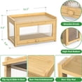 thumbnail image 5 of BAMBANG Bamboo Bread Box for Kitchen Counter, Wooden Bread Storage Container with 4 Sides Transparency, Breadbox Bread Bin Holder for Homemade Bread, Natural, 5 of 6